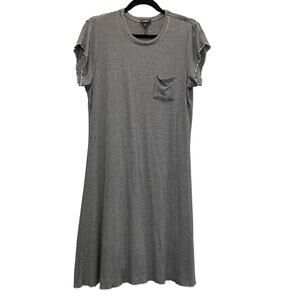Navy and White striped T-shirt dress by Express  L